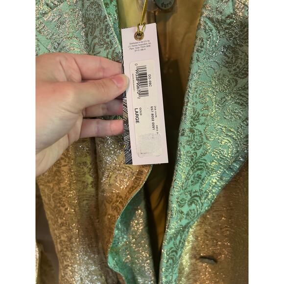 Duro Olowu Gold and Turqoise Trench Coat Large NWT - Picture 3 of 9